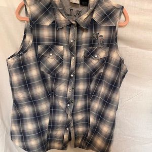 Harley Davidson  snap sleeveless shirt